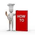 3d chef with how to book Royalty Free Stock Photo