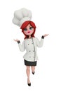3d chef with presentation pose.