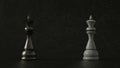3D Chess queen on dark background. 3D Rendering. Cinematic Lighting.
