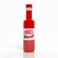 3D chili sauce transparent bottle