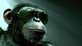 A 3D chimpanzee with stylish sunglasses, evoking a cool vibe.