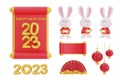 3D Chinese new year elements isolated, decoration for Chinese new year, Chinese Festivals, Lunar, CYN 2023, 3d rendering