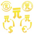 3D Chinese Yan currency symbol of China