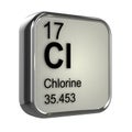 3d Chlorine element Royalty Free Stock Photo