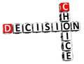 3D Choice Decision Crossword Royalty Free Stock Photo