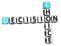 3D Choice Decision Crossword Royalty Free Stock Photo