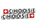 3D Choose Choose Button Click Here Block Text