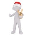 3d Christmas chef with wooden baking utensils