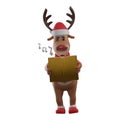 3D Christmas Deer Cartoon Character singing a Christmas song