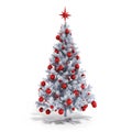 3d Christmas tree with colorful ornaments Royalty Free Stock Photo