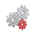 3d chrome gear cog wheel render Royalty Free Stock Photo