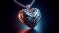3D chrome heart. Generated Image Royalty Free Stock Photo
