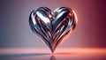 3D chrome heart. Generated Image Royalty Free Stock Photo