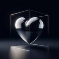 3D chrome heart. Generated Image Royalty Free Stock Photo