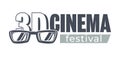 3d cinema festival monochrome banner, movies fest presentation