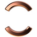 3D Circle Copper Metal Object Shape Figure Isolated Elegant Modern 3D Rendering Abstract Background