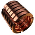 3D Circle Copper Metal Object Structure Shape Isolated Elegant Modern 3D Rendering Abstract Background