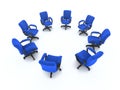 3d Circle of office chairs Royalty Free Stock Photo