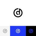 D in circle vector. Minimalism logo, icon, symbol, sign from letters d.