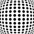 3D circular burst. Convex globe, sphere, orb distort. Inflate design pattern. Radiation, bulge, bloat effect. Radial, radiating
