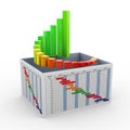 3d circular progress bar inside gantt chart box Royalty Free Stock Photo