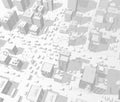 3d city buildings background street In light gray tones. Road Intersection traffic jam. High detail city view. Cars end cityscape Royalty Free Stock Photo