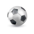 3d classic football soccer ball icon closeup. Realistic sporting equipment. Design template