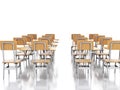 3d classroom with school chairs. Education concept. Royalty Free Stock Photo