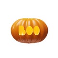 3D clay render spooky scary pumpkin BOO