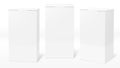 3D Clear White Blank Cardboard Package Boxes Set Royalty Free Stock Photo