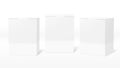 3D Clear White Blank Cardboard Package Boxes Set Royalty Free Stock Photo