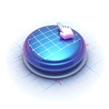 3D click Blank Button with pointer clicking icon isolated on a white background Royalty Free Stock Photo