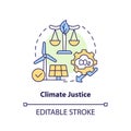 2D climate justice concept icon Royalty Free Stock Photo