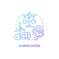2D climate justice concept icon Royalty Free Stock Photo