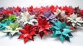 A 3D Clipart of Christmas Poinsettias Royalty Free Stock Photo