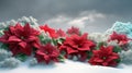 A 3D Clipart of Christmas Poinsettias Royalty Free Stock Photo