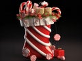 3D Christmas Stocking Surprise Royalty Free Stock Photo