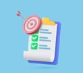 3d Clipboard, checklist symbol