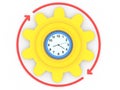 3d clock gear and arrows