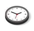 3d Clock icon in flat style, timer on white background. Business watch. Vector design element for you project Royalty Free Stock Photo