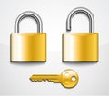 3d close and open lock with key