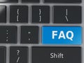 3d Close up view of keyboard FAQ button Royalty Free Stock Photo