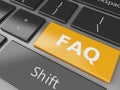 3d Close up view of keyboard FAQ button Royalty Free Stock Photo