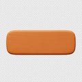 3D A close-up view of a rectangular orange eraser with a smooth surface. Royalty Free Stock Photo