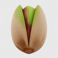 3D A close-up view of a split almond nut showcasing its inner texture and color Royalty Free Stock Photo