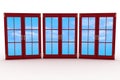 3d closed plastic windows Royalty Free Stock Photo