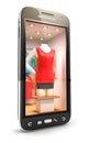 3d clothes shop inside smartphone