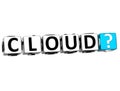 3D Cloud Block Text on white Royalty Free Stock Photo