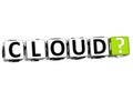 3D Cloud Block Text on white Royalty Free Stock Photo