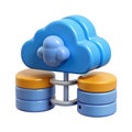 3D Cloud Computing Backup Rescue Data on White Background Royalty Free Stock Photo